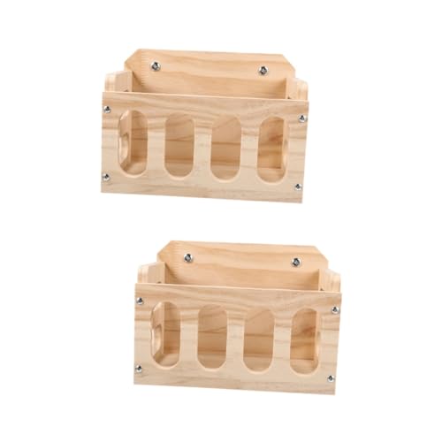 2pcs rabbit feeder bunny feeders bunny holder rabbit feeder for guinea pigs hamster rack rabbit storage tool stand bunny feeder wooden rabbit Small animals von minkissy