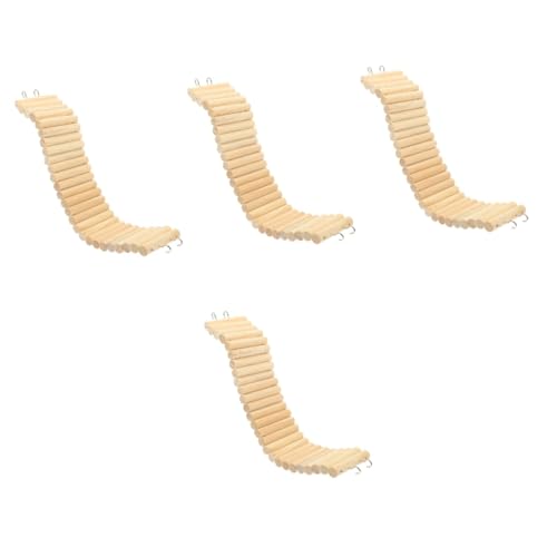 4pcs Leiter Zaun Kleintier Kauspielzeug Kleintiere Holzleiter Kleintiere Spielplatz Papagei Kletterleiter Glider Leiter Holz Vogel Leiter Hamster Holz Meerschweinchen von minkissy