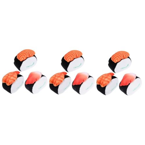 9 Pcs cat Sushi Toy Toy Kitten Catnip Toy Teething Toy cat Licking Toy cat chew Toys for Cats Fluffy Stuffed Animals Interactive Catnip Toy The cat clean Plush von minkissy