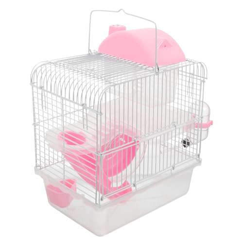 Hamster-Schlosskäfig Zwerg-Lebensräume Meerschweinchen-Schloss Transparenter Hamsterkäfig Katzenhaus Käfig Meerschweinchen-Spielzeug Chinchilla-Käfig-Zubehör Eisendraht von minkissy