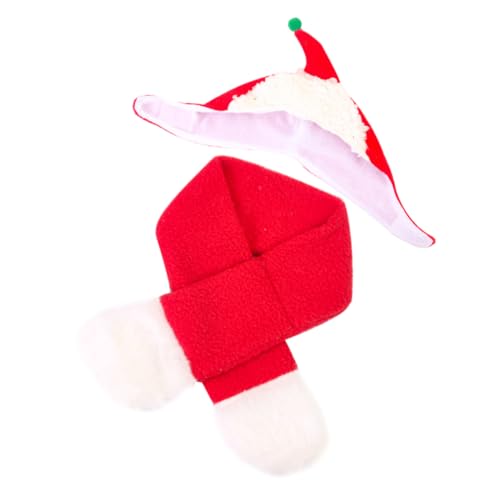 minkissy 1 Satz Haustier-weihnachtsset Weihnachts-haustierkostüm-Bandana Weihnachtsoutfit Für Hunde Haustiermütze, Schal Baumwollmütze Für Welpen Welpenschal Schals Flanell Schmücken von minkissy