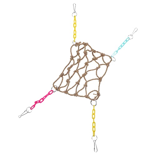 minkissy 1 Satz Papagei Sommerhängematte Vogelkäfig Spielzeug Klettervogelständer Dekorativer Barschständer Vogelständer Für Nymphensittiche Vogelkreationen Hanfseil Zwirn Netz Klettern von minkissy