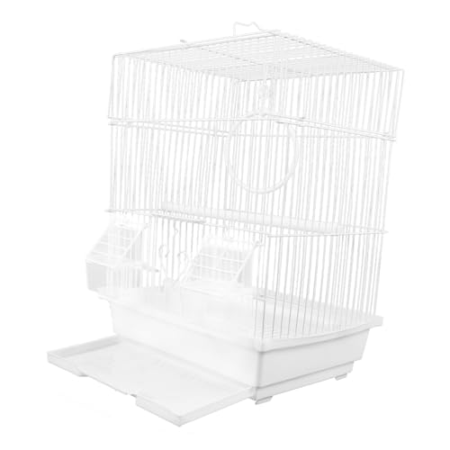 minkissy 1 Satz Vogelkäfig Nymphensittichkäfig Lovebird-Käfig Birdcage Bird cage Reisekäfig für Papageien tragbarer Papageienkäfig Jade Vogel Haustier Vogel Vögel Reisen Plastik Weiß von minkissy