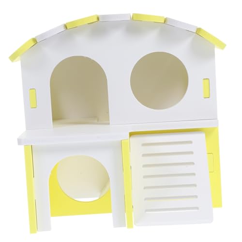 minkissy 1 Set Hamster Haus Hamster Haus Hamster Spielplatz Hamster Spielzeug Spielzeug Käfig Ratte Versteck Hamster Versteck mit Leiter Zartes Zubehör Ökologische Bord Holzhaus Guinea PVC von minkissy