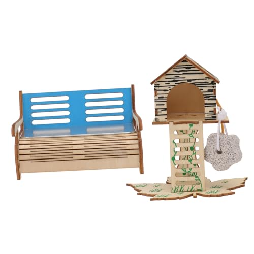 minkissy 1 Set Hamsterhaus Klettern Spielzeug Hamster Spielplatz Kleintier Versteck Ratte Versteck Haus Hamster Schlafen Fahrzeug Spielzeug Chinchilla Spielzeug Hamster Spielzeug Rennmäuse Holz von minkissy