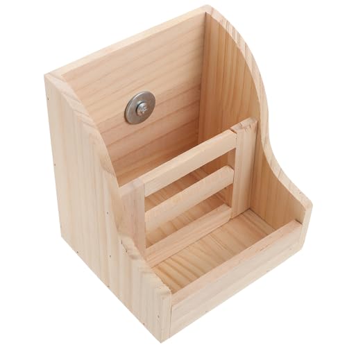 minkissy 1 Set Pet Wooden Grass Stand Wooden Heu Feeder Bunny Heu Dispenser Bunny Grass Feeder Wooden Heu Container Wooden Heu Holder Two- In- One Heu Bunny Heu Feeder Guinea Pig Pet Bed von minkissy