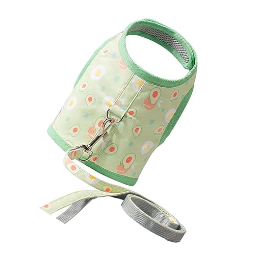 minkissy 1 Set cat leash cami hanger dog safety belt step in cat harness vest kitten vest easy control pet harness leash for puppy avocado prints vest Grid cloth pet belt breathable von minkissy