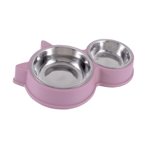 minkissy 1 Set pet feeding double bowl Cat Food and Water Bowls cat feeding bowls cat water dish Pet Food Water Feeder Double Dog Cat Bowls dog feeding dish puppy bowl Stainless steel von minkissy