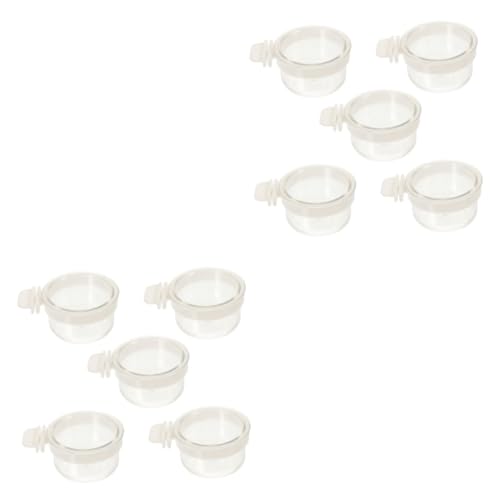 minkissy 10 Pcs papagei feeding box bird food container parrot food container food bowl bird feeder cup birds food Bird Water Hanging Cups Papagei Feeding Cups rabbit Acrylic Water Tray von minkissy