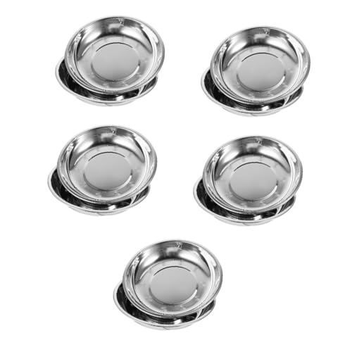 minkissy 10 Pcs stainless steel cat bowl whisker fatigue cat bowl shallow cat food dish cat plates cat bowls cat dishes stainless steel pet bowls pet supplies dog bowls feeding bowl flat von minkissy