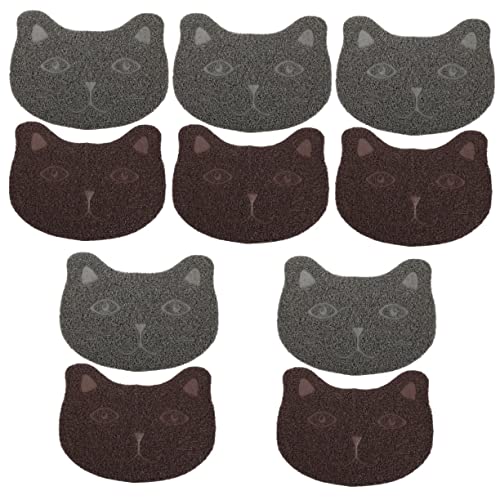 minkissy 10 Stück Katzenklo Matte Haustier Futternapf Matte - Slip Katzenfutter Pad Haustier Futter Matte Hund Katzentoiletten Urin Futter Fressen Matte PVC Zubehör Indoor von minkissy