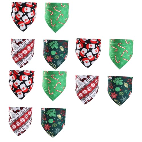 minkissy 12 Dreieckstuch für Haustiere Weihnachtsschal dreieckige Schals für Haustiere hundeschal Weihnachten Hunde schal handtücher Bandana für Katze Halsband für Hunde Speichel von minkissy