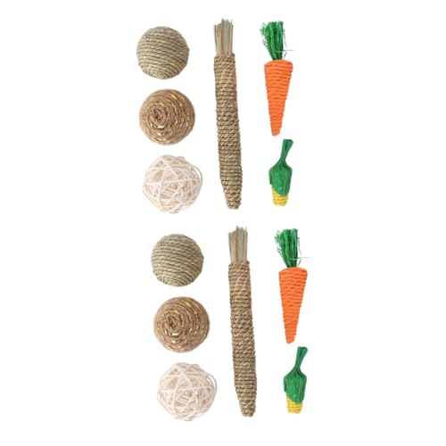 minkissy 12 Pcs straw pet toys Pet Teeth Grinding Rabbit toy guinea pig toys small pet Interactive Toys Chew Stick for pet parrot toy Pet Teeth Molar Toys clean aquatic plants cat ball von minkissy