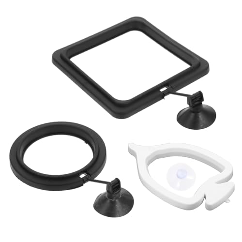 minkissy 12 STK Abgehängter Fütterungskreis Betta-Essen Automatische Fischfütterung Kleiner Aquarienring Zubehör Fischfütterungskreise Verschleißfester Aquarienring Futter PVC Betta Fisch von minkissy