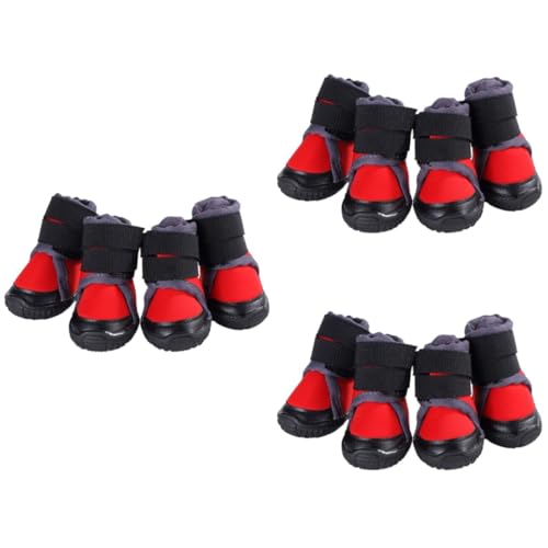 minkissy 12 STK Haustierschuhe Outdoor-Schuhe Für Haustiere Outdoor-Schuhe Für Hunde Hund Warme Schuhe Haustier Warme Schuhe Mittlere Und Große Hunde von minkissy