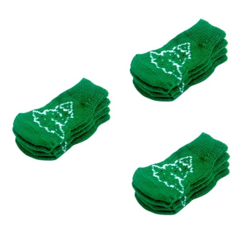 minkissy 12 STK VIP-Haustiere Bodenschutz Weihnachtliche Warme Socken Weihnachtskostüm Für Haustiere Hund Weihnachtsmann Socken Bodenschoner Halloween-Kleidung Haustier Socken Warm Halten von minkissy