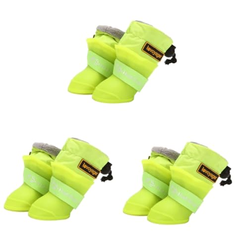 minkissy 3er-Set Haustierschuhe Für Hunde Regenstiefel – Richtungsgebundenes Design Für Regnerische Tage 4 Stück X 3 von minkissy