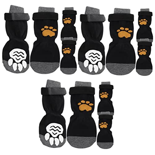 minkissy 12 Stück Haustier-Hundesocken, rutschfeste Hundeschuhe, Griffsocken, Hundestiefel, Welpensocken, Welpenzubehör für kleine Hunde, Pfotenschutz, atmungsaktiv, warmer Gürtel, Baumwolle von minkissy