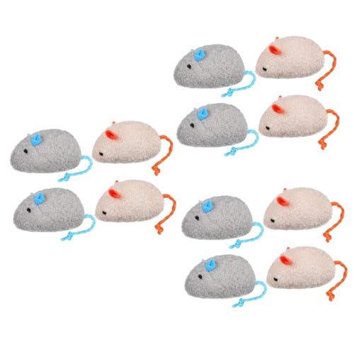 minkissy 12 pcs Simulation Mouse Toy Fake Rat Toy cat self-Play Toy cat catching Toy cat Toys Teaser cat Toy small Soft Rustle Interesting Catnip Toy chew Toys cat Scratch Plush pet von minkissy