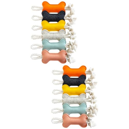 minkissy 12 pcs Teething Toys dog teething bone dog toys for small dogs interactive puppy molar toys teething pet toy small breed puppy toys Pet Molar Toys teething stick chew fabric von minkissy