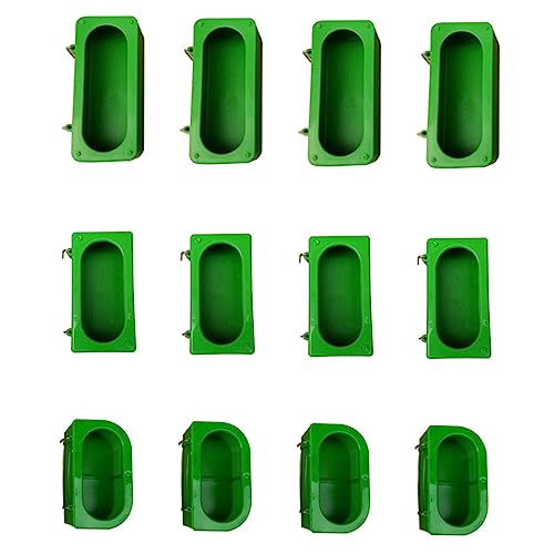 minkissy 12pcs Externe Futtertrog Material Box Vogelkäfig Wasserbehälter Taubenfutter Futterspender Vogelspender für Käfig Papagei Wasser Trinkschale Käfig Futterspender Futterregal Kunststoff Homing von minkissy