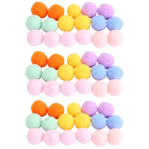 minkissy 144 STK Plüsch Pomponbällchen für Katze Plüsch Bommel Plüschtiere Kätzchen Pompon Spielzeuge Zubehör für Katzenspielzeug Rasselkugel für Katzen Haustier Kleiner Ball von minkissy