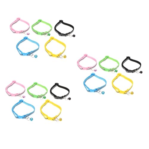 minkissy 15 Pcs cat collar reflective pet collar pet kitten collar cat safety collar puppy safety collar dog bibs dog collar puppy collar adjustable collar the cat neck ring nylon von minkissy