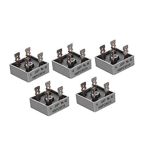 minkissy 15 STK Gleichrichter Brücke Gleichrichter mit Metallgehäuse Gleichrichterdiode 4-poliger Gleichrichter elektronische Vollwellen-Siliziumdiode Simplex Netzteil 50a Metall Material von minkissy