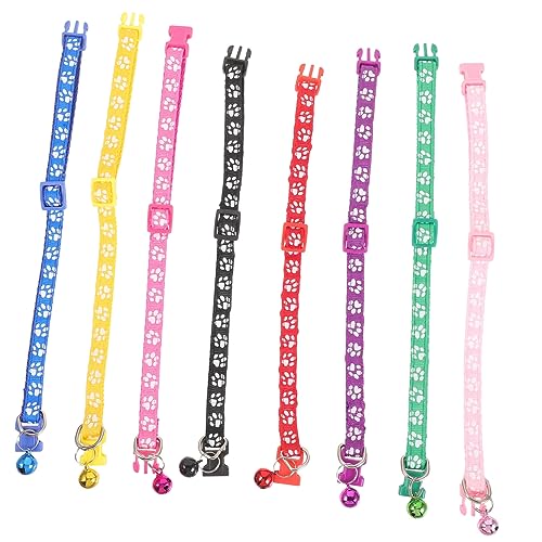 minkissy 16 Stück Fußabdrücke, Glockenhalsband, Kätzchen-, Haustier-Spielhalsband für Welpen, Haustierhalsband, Welpenhalsbänder, Hundeketten, Halskette für Welpen, eine Halskette, von minkissy