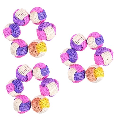 minkissy 18 STK Sisal Ball Katzen Spielzeug Bissfest Den Ball Schnappen von minkissy