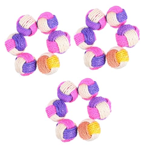 minkissy 18 pcs Sisal Ball Cat Toy pet Kitten Toy cat Scratching Catnip Toys Teething Toys cat Rolling Cat Teething Doll cat Scratching Toy Sisal Scratching Cat Sisal Braided Ball Tricolor von minkissy