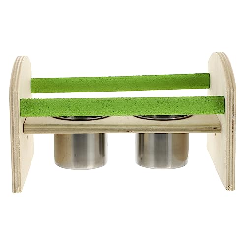 minkissy 1Pc vogel stand Papagei Fütterung Cups Holz Barsch Gym Papageien Playstand vogel fütterung stand vogel klettern papagei spielzeug Vögel Futter desktop spielzeug Vogel Barsch mit Tassen Taube von minkissy