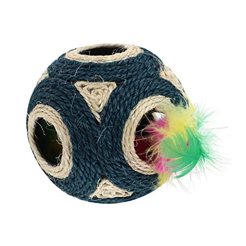 minkissy 1Stk Ball aus Hanfseil mit sechs Löchern Pet-Ball-Spielzeug Ballspielzeug für Katzen Spielzeuge Katzenspielzeug Sisalball Katzenbissball Hündchen Haustierzubehör Hanfkugel Plüsch von minkissy