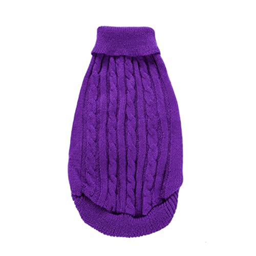 minkissy 1stk Haustier-Pullover Warme Kleidung Für Welpen Winterkleidung Für Welpen Große Hundepullover Wintermantel Für Welpen Kätzchen-Kleidung Violett Haustierzubehör Weihnachten Acryl von minkissy