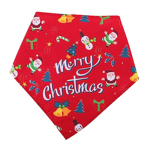 minkissy 1Stk Haustier Weihnachtsmütze Hund Weihnachten verkleiden Hundeschal Haustierhalsband- Haustier-Bandana Hundehalsband Haustierschal die Klingel Lätzchen Katze Hund Polyester von minkissy