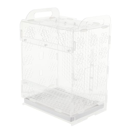 minkissy 1Stk Vogelkäfig Nymphensittich hängendes Vogelhäuschen Reisezubehör Badewanne transparenter Papageienkäfig Fütterungskäfig für Papageien Pfingstrose aus Tigerhaut Terrarium von minkissy