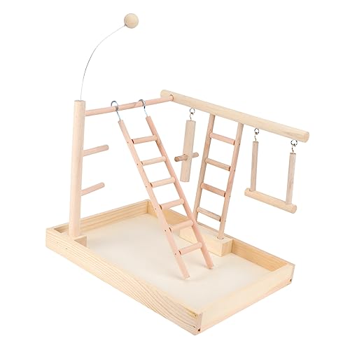 minkissy 1Stk Vogelständer Massivholz Vogel Brücke Spielzeug für Sittiche Spielset aus Holz Spielzeuge Vogelspielzeug für Papageien Papageienständer Spielzeug kauen Leiter Vogelkäfig von minkissy