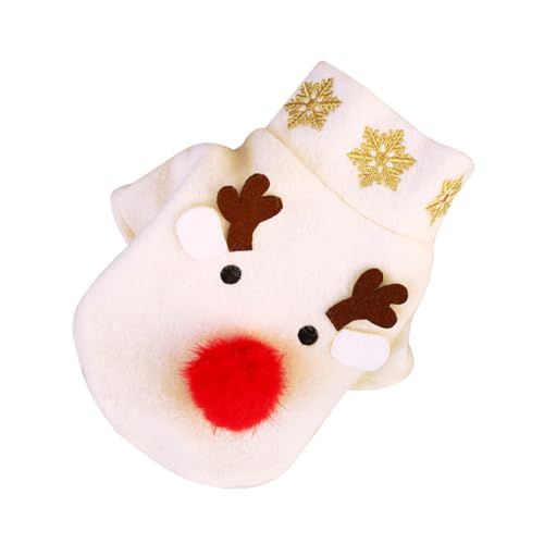 minkissy Welpenkleidung 1stk Haustier Winter Weihnachtshund Hund Weihnachtstuch Kleine Hunde-Outfits Hundegeweih Kostüm Kätzchen Rentier Kostüm Katze Weihnachtswelpe Kleidung Mantel Weiß von minkissy