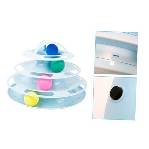 minkissy 1pc Boden Schutz Blueberies Bälle Blueing Katzen Spielzeug Haustier Spielzeug Haustier Spielzeug für Katze Drehbare Ball Katze Track Tower Runde Ball Spielzeug Ball Katze Plattenspieler Katze von minkissy