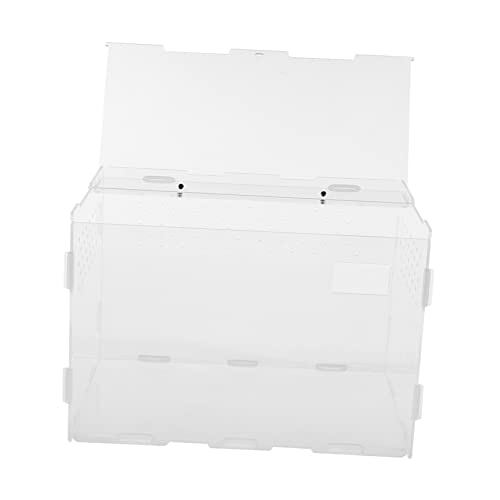 minkissy 1pc Box Reptile Feeding Box Reptile Breeding Cage Pet Breeding Cage Clear Reptile Habitat Case for Reptile Pet Supply Reptile Terrarium Reptile Container Display Box Crawl Acrylic von minkissy