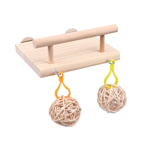 minkissy 1pc Holz Spielzeug Kauspielzeug Vogel Barsch Sittich Klettern Spielzeug Holz Spielzeug Vogel Biss Spielzeug Hamster Papagei Anhänger Spielzeug Eichhörnchen Käfig Kleine Papagei Die Schaukel von minkissy