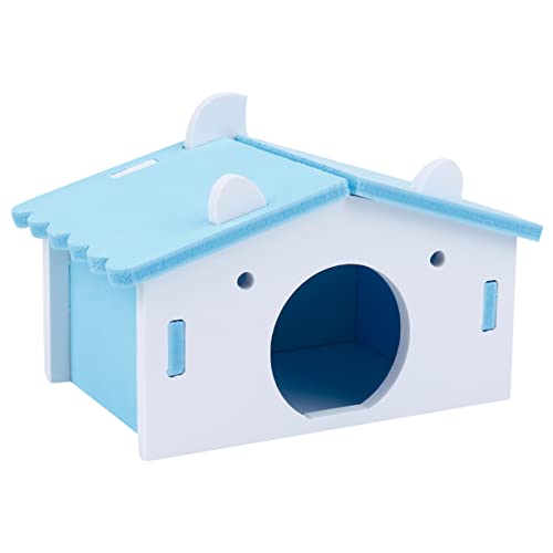 minkissy 1Stk Hamster Nest Schlafhaus Spielzeug Hamster-Modehaus aus Holz Hamsterhaus Hamsterkäfige Hamsterschloss Hamster Höhlenbett Haustierkäfig hölzern Goldener Bär Igelkäfig von minkissy