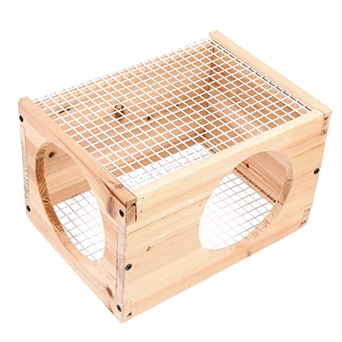 minkissy 1stk Hamsterhütte Hammer Spielzeug Für Kaninchenkäfig Kleintierkäfig Aus Holz Hamster-schlafnest Hamsterhaus Eisennetz Hamsternest Liebhaber Haustier von minkissy