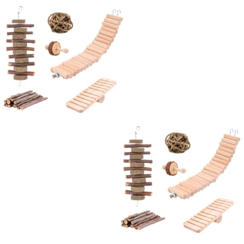 minkissy 2 Boxen Leiter Haustier Spielzeug Vogel Spielzeug Holz Trittleiter Meerschweinchen Spielzeug Meerschweinchen Bettwäsche Hamster Klettern Hamster Zubehör Vogel Lebensraum Plattform Hamster von minkissy