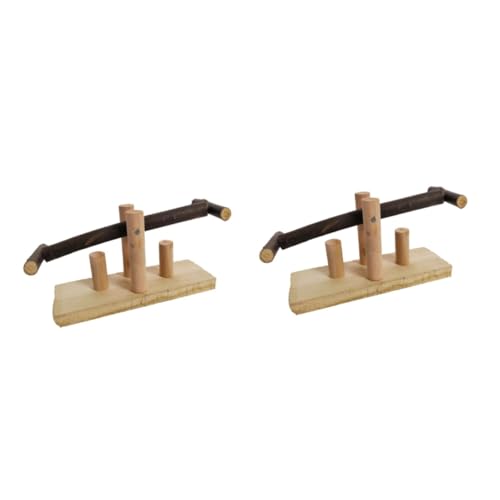 minkissy 2 Pcs Wooden Toys Wood Toys Wooden Wippe Toy Pet Bamboo Papagei von minkissy