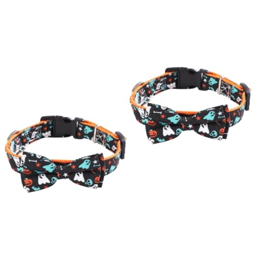 minkissy 2 STK Haustierhalsband Halloween-Kleidung Kätzchen-Nylon-Halsband Hundehalsbänder Halloween Dekoration Halloween-Dekoration Halloween-Hundehalsband Haustierzubehör Krawatte Stoff von minkissy