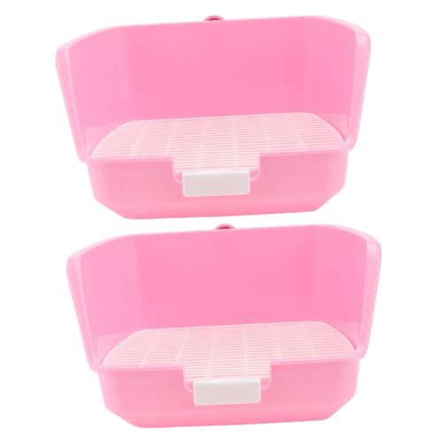 minkissy 2 STK Kaninchentoilette Badezimmer Hamster Einstreu Haustier Plastik Pfanne von minkissy