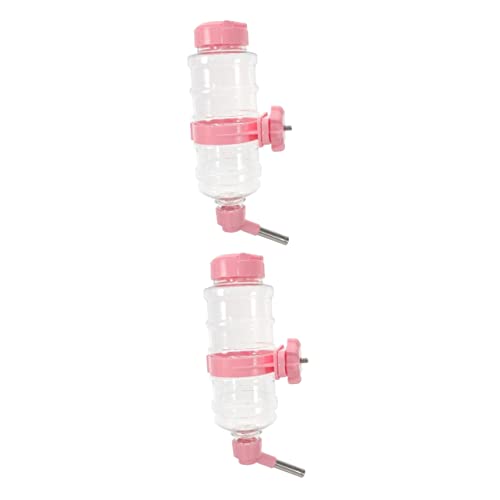 minkissy 2 Sätze Automatische Wasserzufuhr Hamsterwasserflasche Für Glasbecken Klare Wasserflaschen Automatischer Wasserspender Für Hunde Wasser Regal Rosa Plastik Der Hund von minkissy