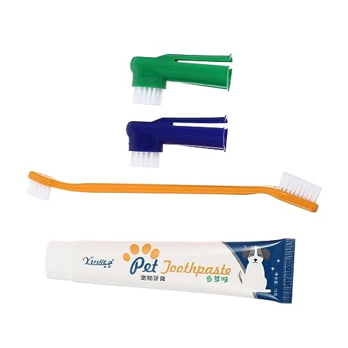 minkissy 2 Sätze Zahnpasta-Set für Haustiere Dog Toothpaste Hund zahnpasta Dog Accessories Haustierpflege Haustierzahnpasta-Set Hündchen einstellen Gel Mundpflege Reinigungsmittel pp von minkissy