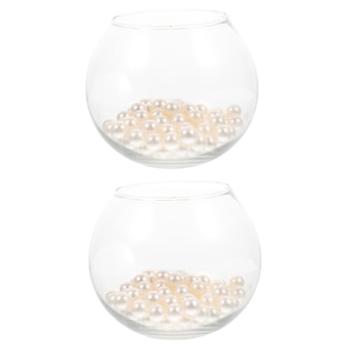 minkissy 2 Sets Runde Glas Fisch Tank Globus Fisch Tank Glasschale Fisch Tank Betta Fisch Tank Glas Terrarium Behälter Rund Terrarium Luftpflanzen Fisch Tank Ornament The Bubble Earth Office von minkissy